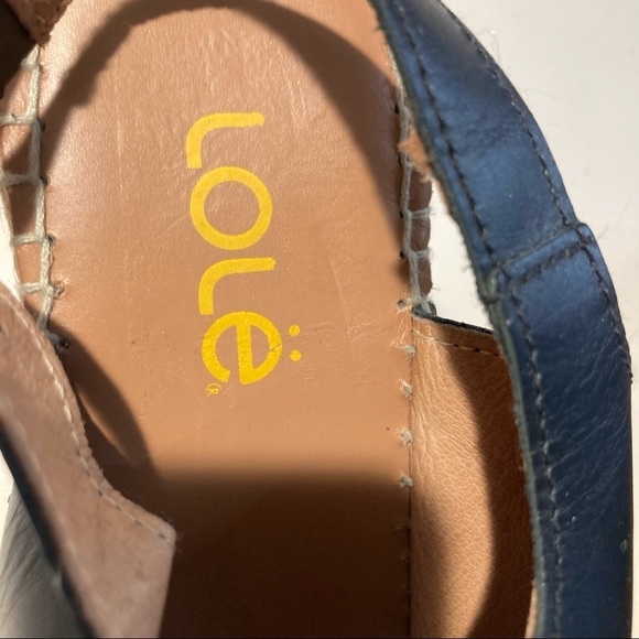 LOLE Sz 38 Espadrille Wedges Sandals 2 Toned Straps  Buckle Closure - Picture 2 of 7